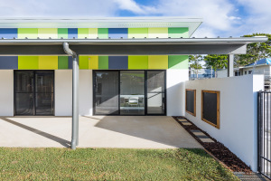 patio with blackboards
