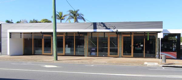 Retail property construction on side of road